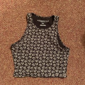 Black and Off white patterned crop top